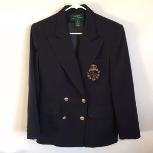 Vintage Ralph Lauren Navy Blazer  Crest Patch